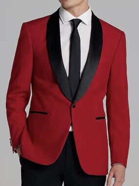 Egara Red Dinner Jacket with Black Satin Shawl Lapel